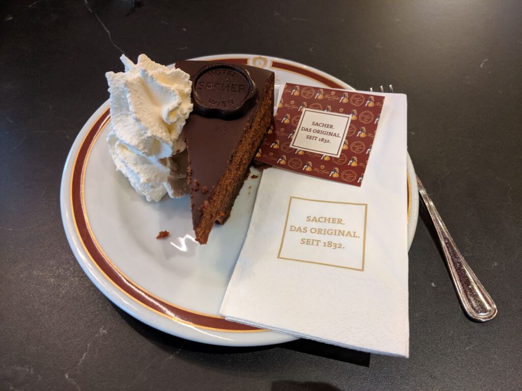 The "original Sacher Torte" at Hotel Sacher