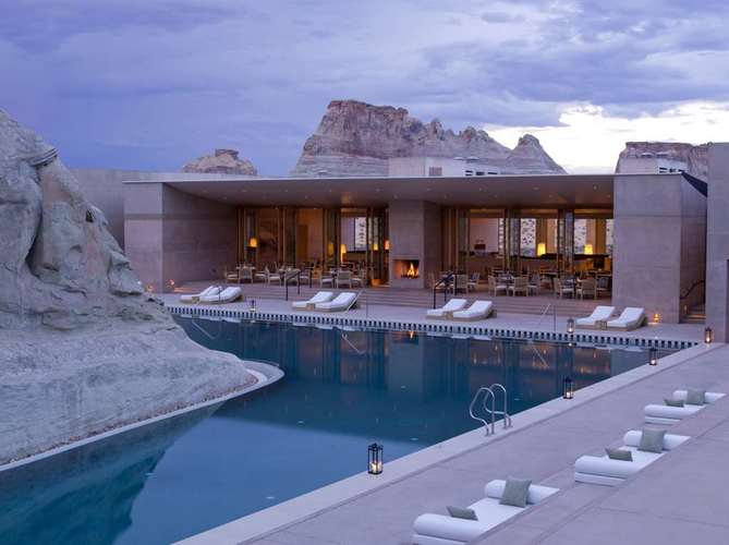 Amangiri - Pavillion Swimming Pool at Dusk