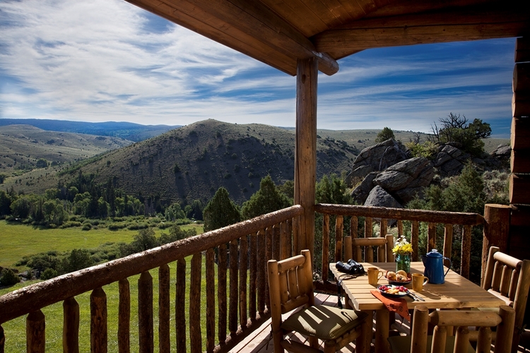 Views from the deck at Sunrise Yoga at The Lodge & Spa at Brush Creek Ranch