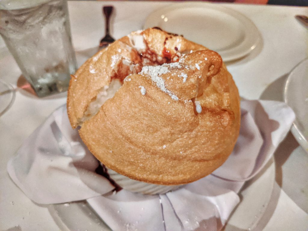 Delicious souffle at the Steakhouse restaurant