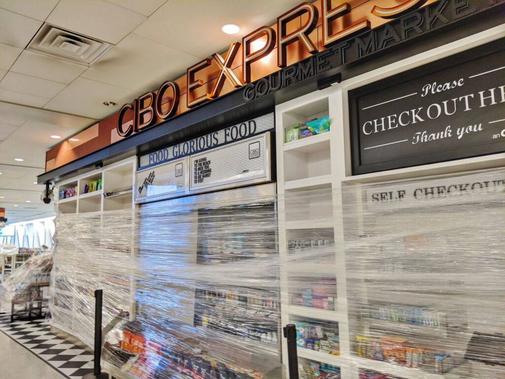 Closed shop at airport