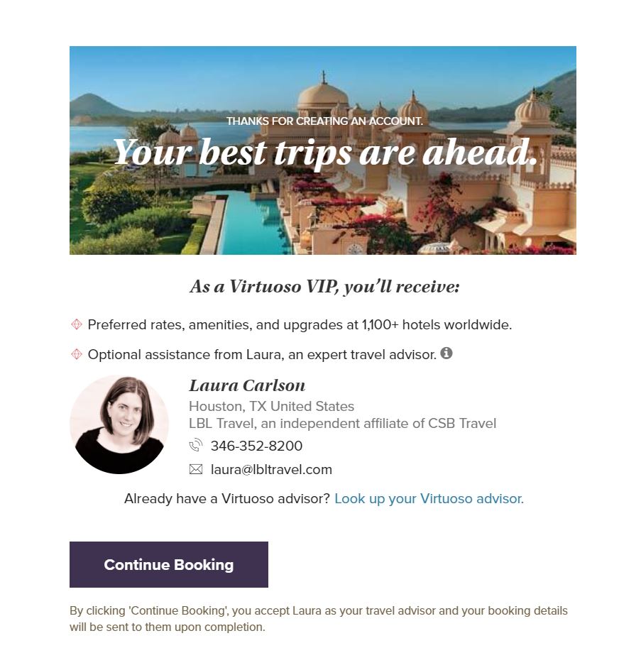 Work with your preferred travel advisor