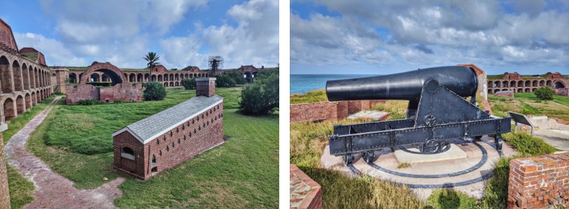 Hot Shot Furnace & Large Parade Magazine (on left) and 15-inch rodman cannon (on right)