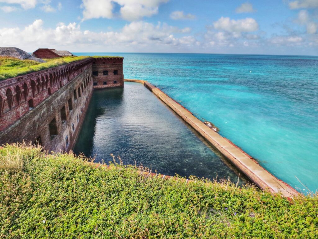 70-foot-wide moat that encircles Fort Jefferson